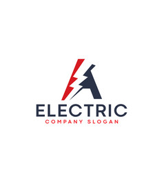 Letter A Lightning Electric Logo With Lighting