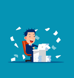 Office Worker With Documents Are Scattered