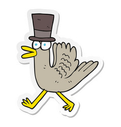 Sticker Of A Cartoon Duck In Top Hat