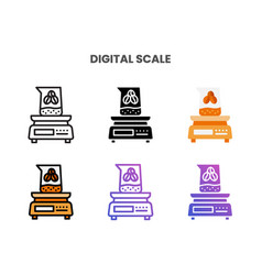 Digital Scale Icons Set With Different Styles