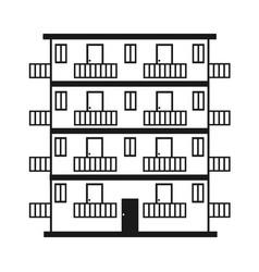 Icon Of An Apartment Building With Balconies