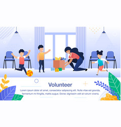 Kindergarten Teaching Volunteer Flat Banner