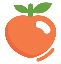 Orange Peach On A White Background