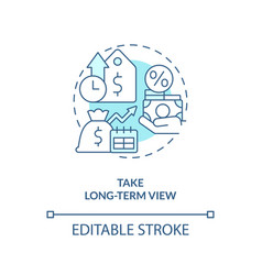 Take Long Term View Turquoise Concept Icon