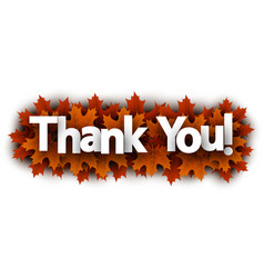 Autumn Thank You Sign With Orange Maple Leaves