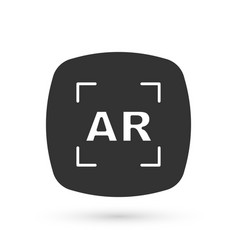 Grey Augmented Reality Ar Icon Isolated On White