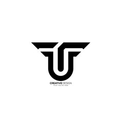 Modern Unique Shape Branding Letter Ut Or Tu