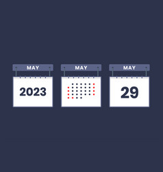 2023 Calendar Design May 29 Icon 29th May