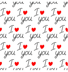 I Love You Hand Drawn Lettering Concept With Red