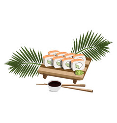 Sushi On A Wooden Stand