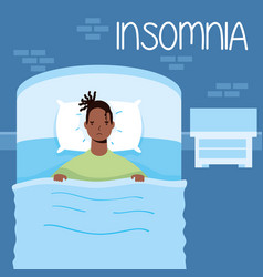 Afro Rasta Man Suffering From Insomnia Character