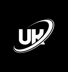 Uk U K Letter Logo Design Initial Letter