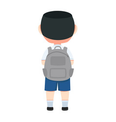 Cute Thai Student Boy With A Backpack