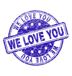 Grunge Textured We Love You Stamp Seal