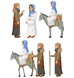 Mary And Joseph Cartoon Characters In Style