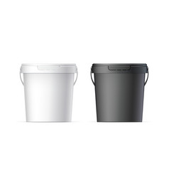 White And Black Plastic Buckets With Lid