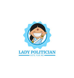 Lady Politician Vote For Me Mascot Logo