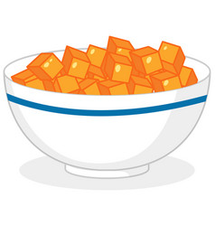 Orange Candy Dices In A Bowl Isolated