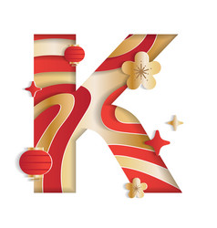 Letter K Alphabet Font Chinese New Year Concept