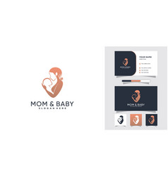 Mom And Baby Logo Design With Creative Concept