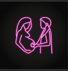 Neon Prenatal Checkup Icon In Line Style