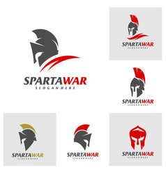 Set Of Spartan Warrior Logo Spartan Helmet Logo