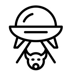 Ufo Ship Cow Icon Outline Space Alien