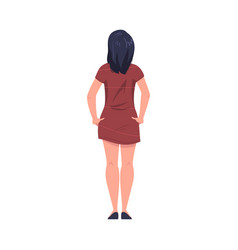 Woman Character With Short Hair Standing