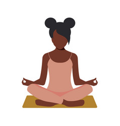 African American Woman Sitting In A Lotus Position