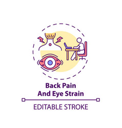 Back Pain And Eye Strain Concept Icon