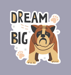 Funny Sticker With Pet Dog Emblem With Cute