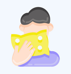 Icon Cough Suitable For Flu Symbol Flat Style