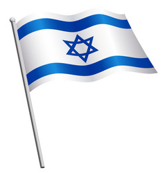 Israel Flag Flying On Flagpole