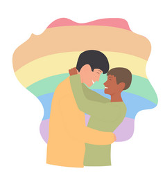 Portrait Of A Young Gay Couple Embracing