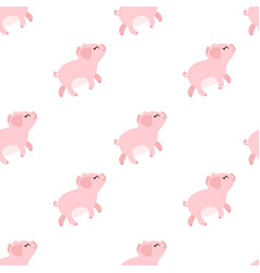 Seamless pattern with pink pig Royalty Free Vector Image