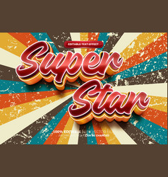 Super Star Retro Vintage 3d Text Effect Editable