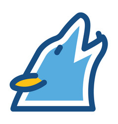 Wolf Howling Line Icon