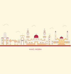 Cartoon Skyline Panorama Of City Of Kano Nigeria