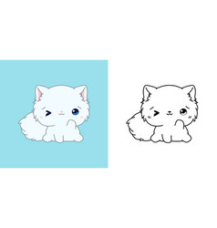 Cute Persian Cat Clipart For Coloring Page