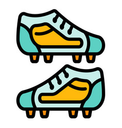 Studs Football Boots Icon Color Outline