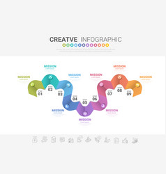 Infographic Design Template With 9 Options Can