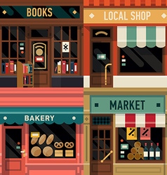 Local Shops Shopfront Icon Set