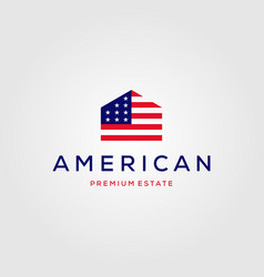 Home House American Flag Real Estate Logo