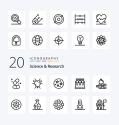 20 Science Line Icon Pack Like Disease Education