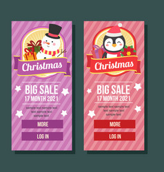 Christmas Banner Vertical Cute Characters