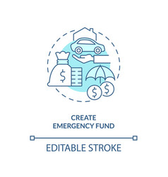 Create Emergency Fund Turquoise Concept Icon