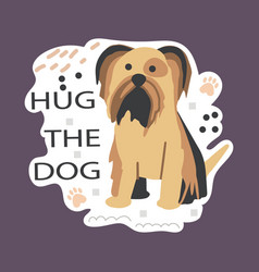 Funny Sticker With Pet Dog Emblem With Cute