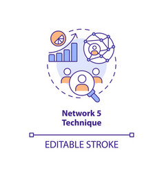 Network Five Technique Concept Icon