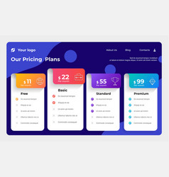 Product Price Table Business Subscription Plan