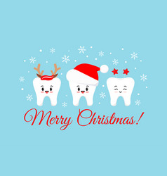 Christmas Teeth With Xmas Accessories On Dentist